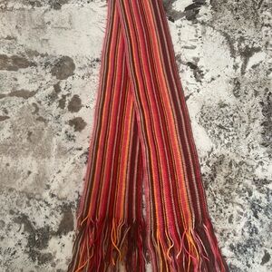 Striped Multicolor Scarf with Fringe